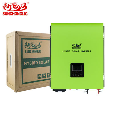 品質  Sunchonglic 48v 5kva 3000w pure sine wave 60A mppt hybrid solar inverter with 30A AC charger 470x385x155mm 工場